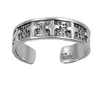 Pitted Band With Multiple Christian Crosses Adjustable Toe Ring Pitted Band With Multiple Christian Crosses Adjustable Toe Ring