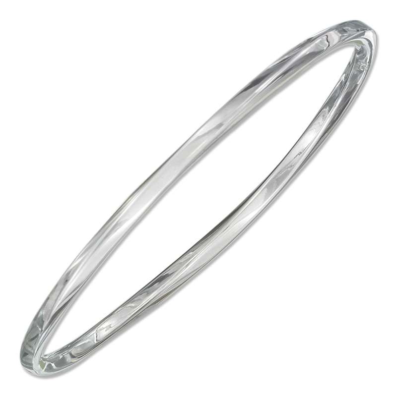 Thin High Polished Bangle Bracelet With A Slight Twist Thin High Polished Bangle Bracelet With A Slight Twist