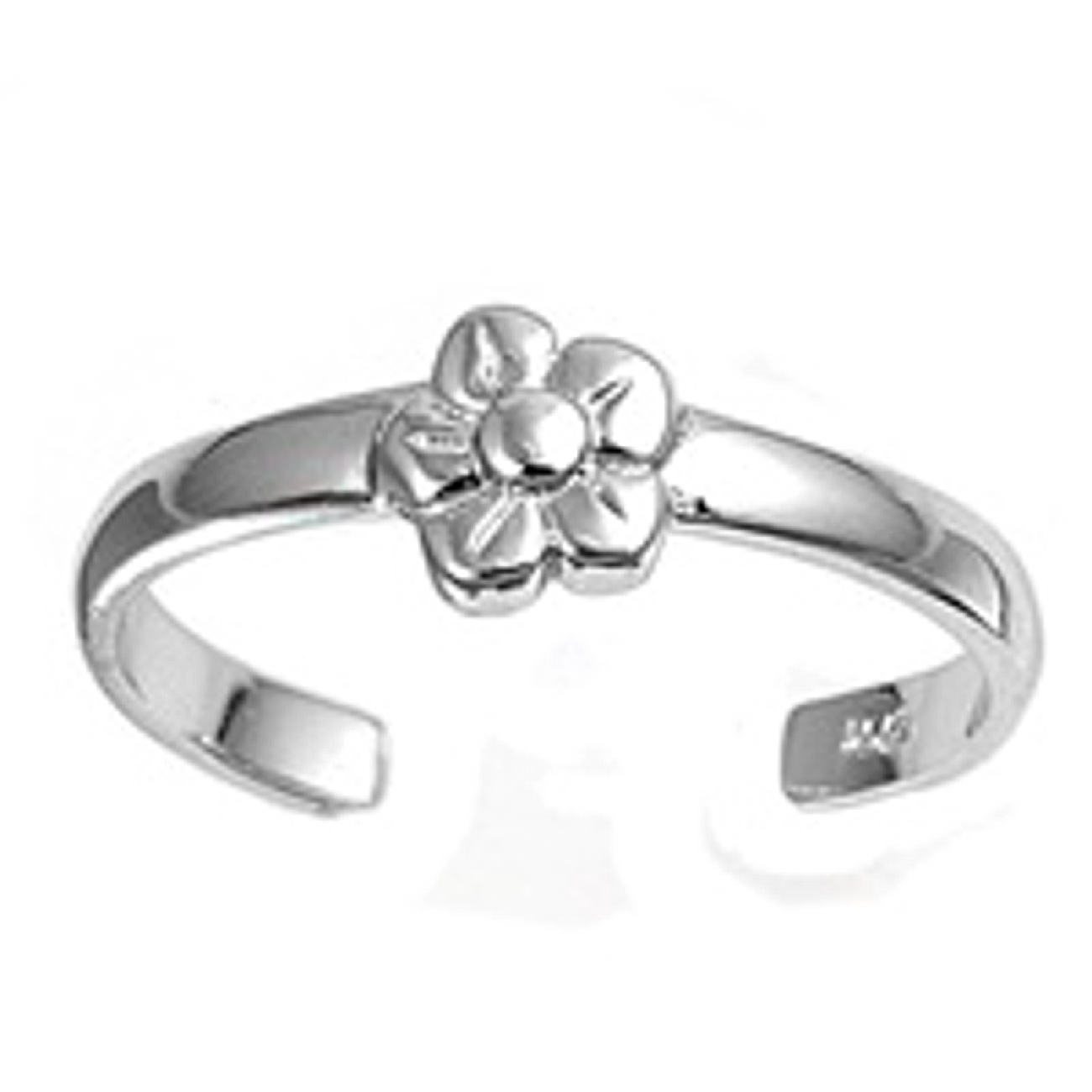 Five Petal Plain Flower Adjustable Toe Ring Five Petal Plain Flower Adjustable Toe Ring