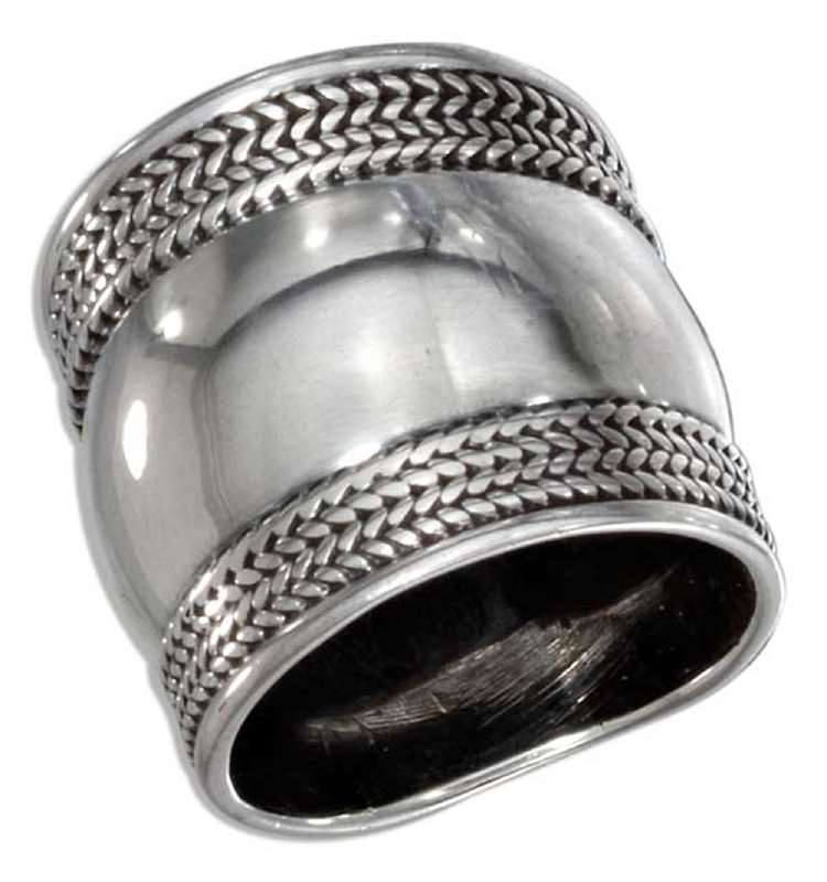 Roped Wide Bali Ring