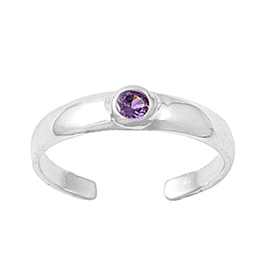 Dainty Purple Amethyst Cubic Zirconia Circle Adjustable Toe Ring Dainty Purple Amethyst Cubic Zirconia Circle Adjustable Toe Ring