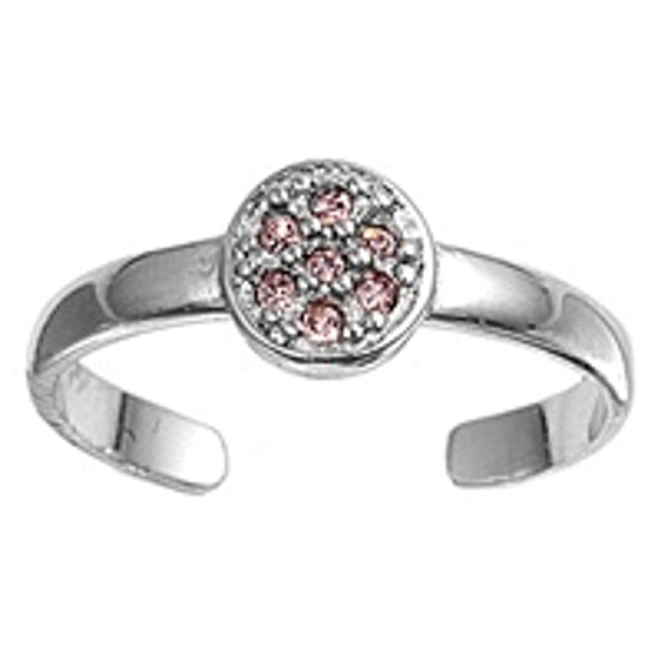 Purple Cubic Zirconia Round Top Adjustable Toe Ring Purple Cubic Zirconia Round Top Adjustable Toe Ring