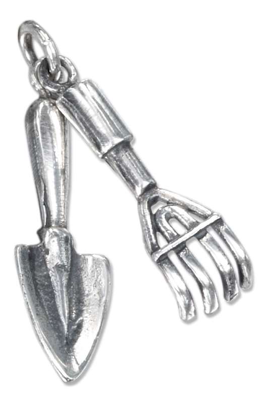 Garden Rake And Trowel Charm