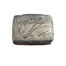 Small Rectangle Etched Pill Box