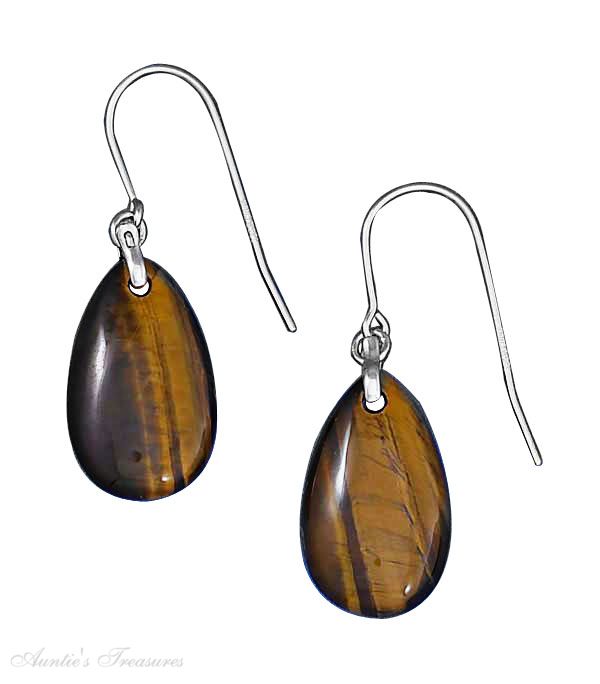 Tigereye Teardrop Dangle Earrings