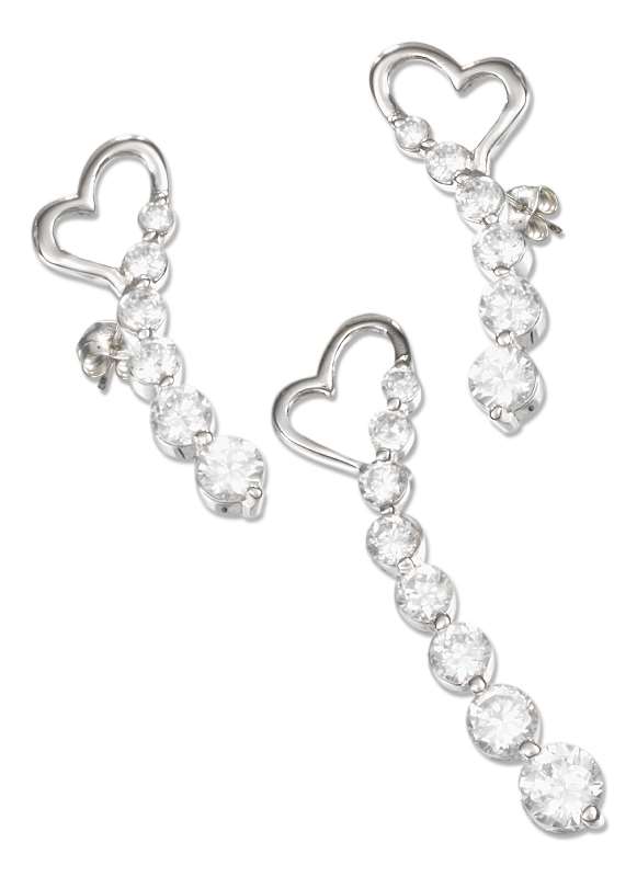 7mm Open Heart Journey Style Cubic Zirconia Tails Earrings Penda 7mm Open Heart Journey Style Cubic Zirconia Tails Earrings Penda