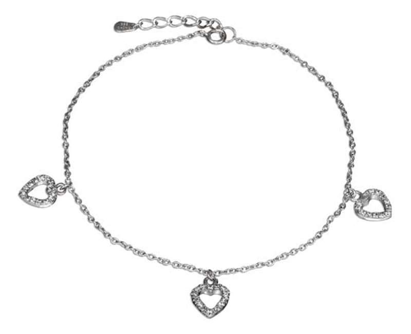 9"-10" Adjustable Cable Chain Cubic Zirconia Heart Anklet Ankle Bracel 9"-10" Adjustable Cable Chain Cubic Zirconia Heart Anklet Ankle Bracel