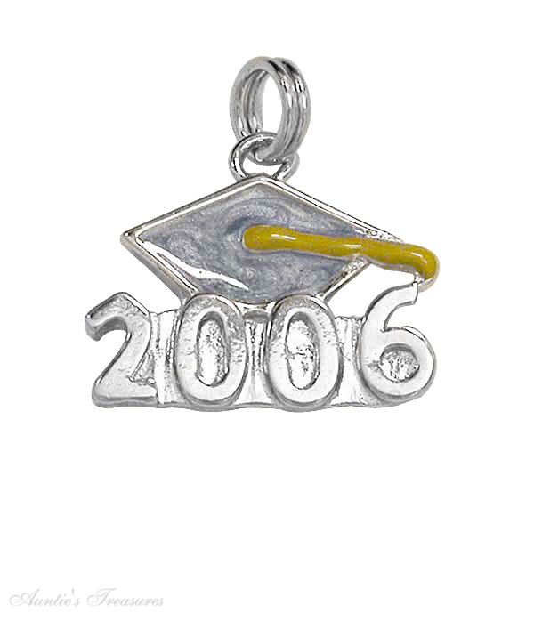 Enameled Graduation Mortarboard Cap Class Of 2006 Charm