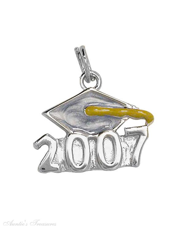 Enameled Graduation Mortarboard Cap Class Of 2007 Charm