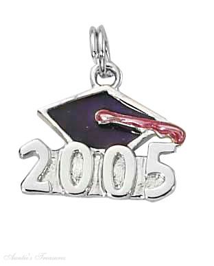 Enamel Graduation Mortarboard Cap Class Of 2005 Charm