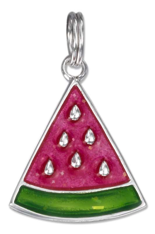 Enamel Watermelon Slice Charm