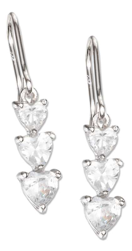 Journey Style Heart Cubic Zirconia Dangle Earrings Journey Style Heart Cubic Zirconia Dangle Earrings