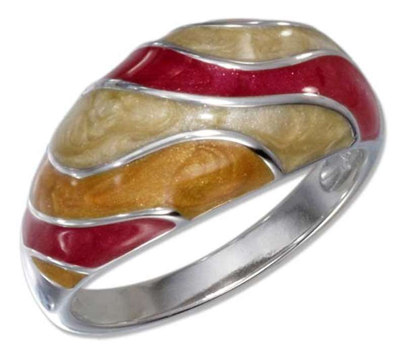 Enameled Dome Ring - Click Image to Close