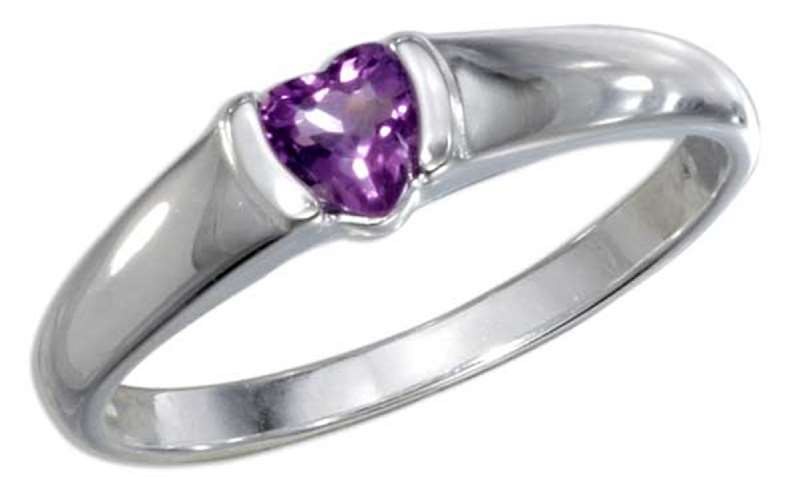 Solitaire Heart Amethyst Ring Solitaire Heart Amethyst Ring