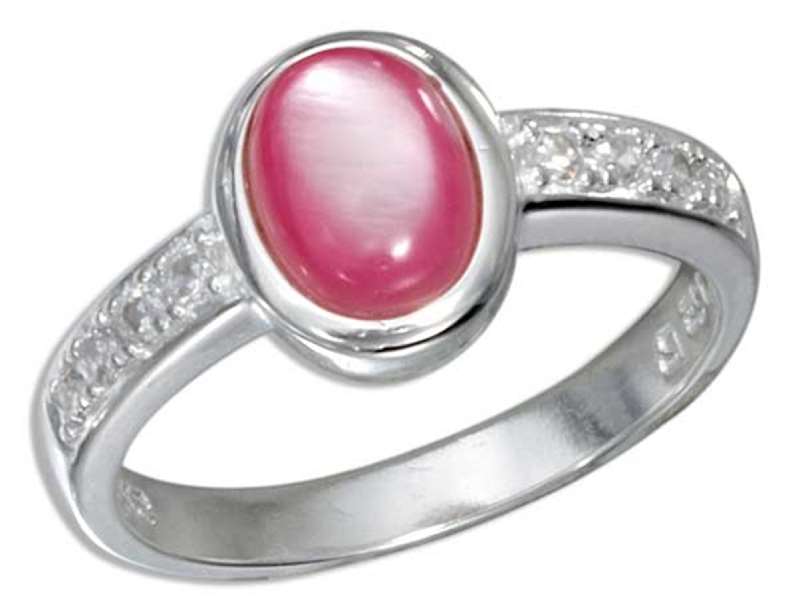 Oval Pink Mother Of Pearl Solitaire Ring Oval Pink Mother Of Pearl Solitaire Ring