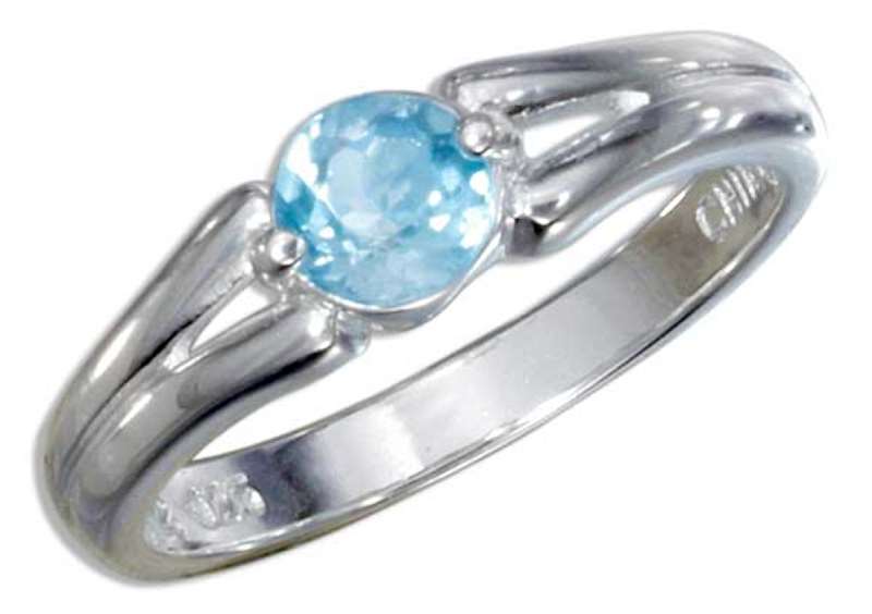 Round Blue Topaz Solitaire Ring Round Blue Topaz Solitaire Ring