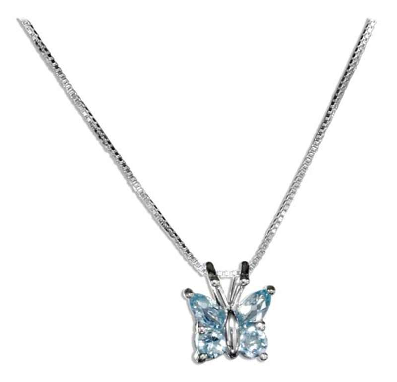 Blue Topaz Butterfly Pendant Necklace Blue Topaz Butterfly Pendant Necklace
