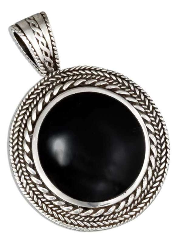 Round Black Onyx Pendant