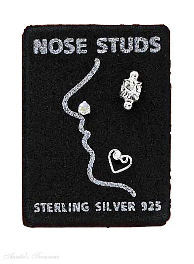 Round Heart Solitaire Balls Nose Studs