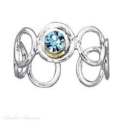 Light Blue Crystal Toe Ring