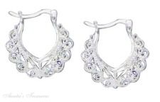 Scalloped Filigree Hoop Earrings French Lock - Click Image to Close