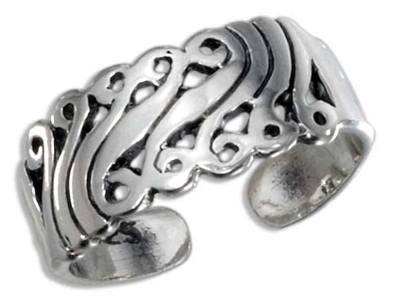 Ocean Waves Scroll Toe Ring Ocean Waves Scroll Toe Ring