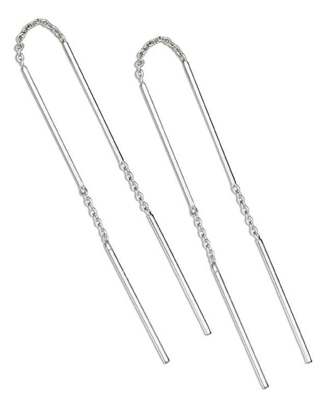 Segmented Bar Chain Earrings Threads