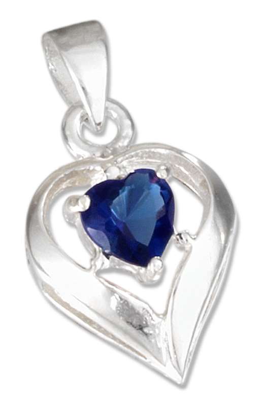 September Birthstone Heart Pendant September Birthstone Heart Pendant
