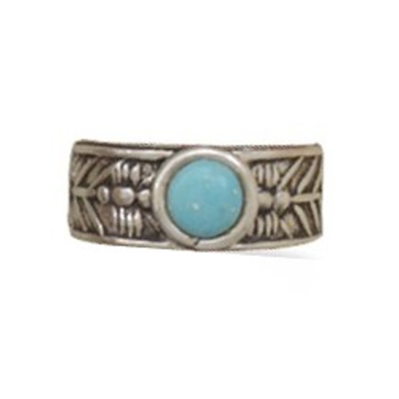 Simulated Turquoise Leaf Wide Band Crawling Ants Adjustable Toe Ring Simulated Turquoise Leaf Wide Band Crawling Ants Adjustable Toe Ring