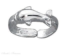Dolphin Tail Toe Ring