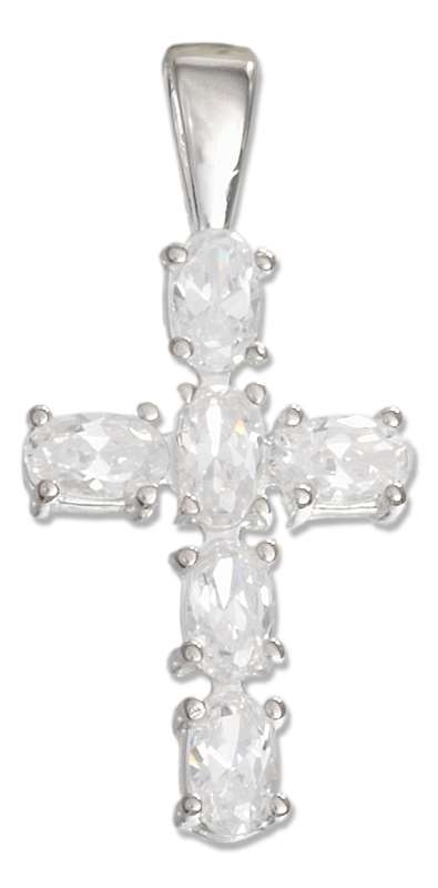 Six Cubic Zirconia Christian Religious Cross Pendant Six Cubic Zirconia Christian Religious Cross Pendant