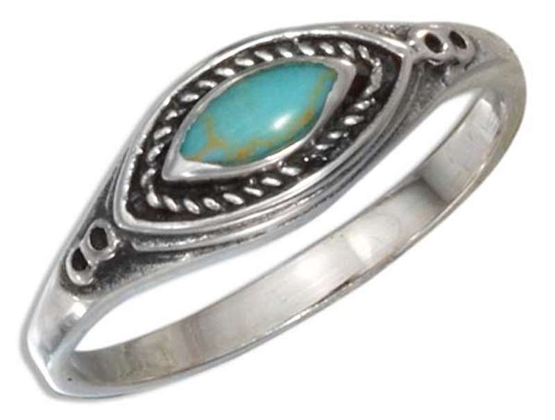 Turquoise Marquise Ring - Click Image to Close