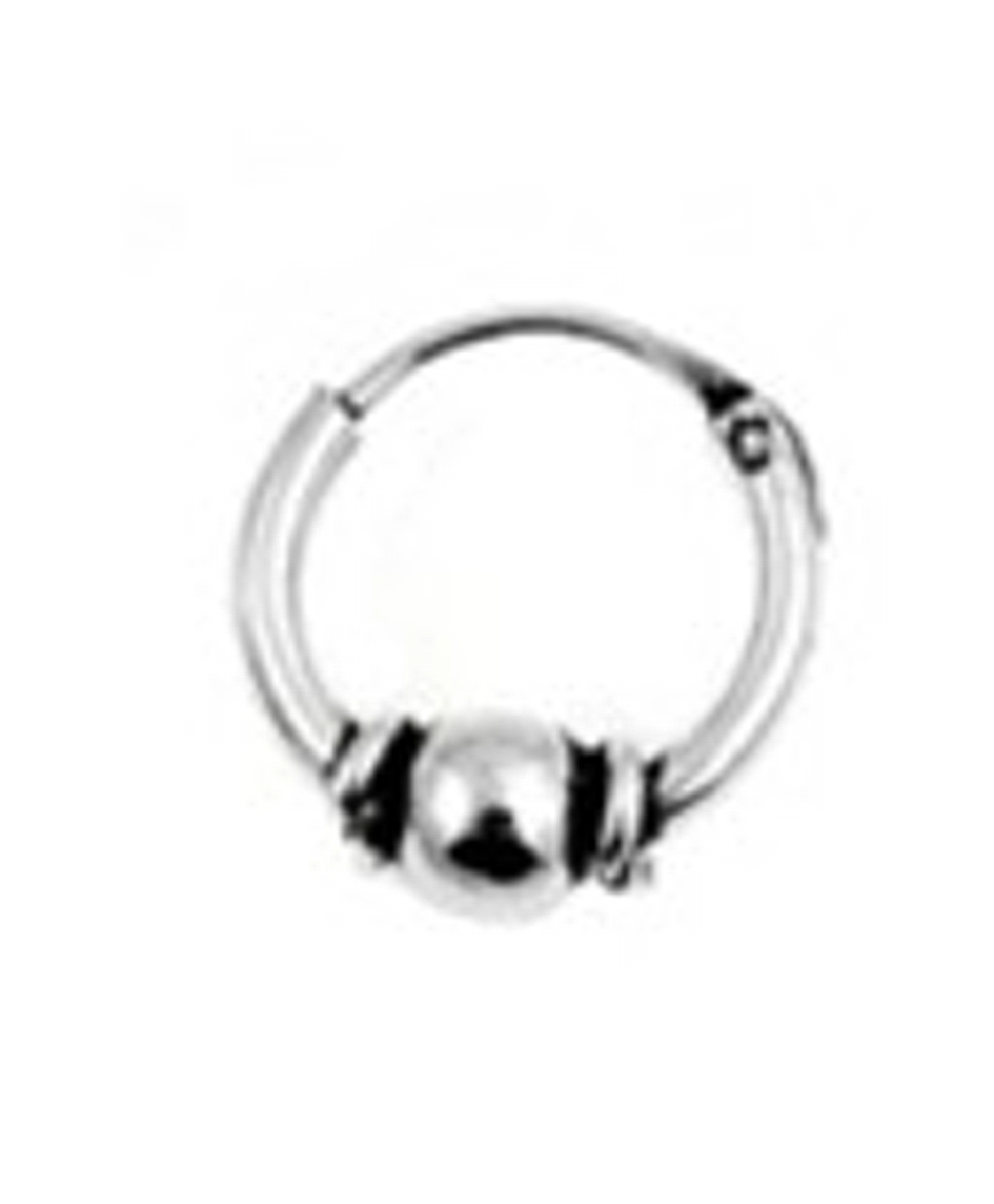9.5mm (3/8") Diameter Ball Charm Tubular Endless Single Hoop Earring 9.5mm (3/8") Diameter Ball Charm Tubular Endless Single Hoop Earring