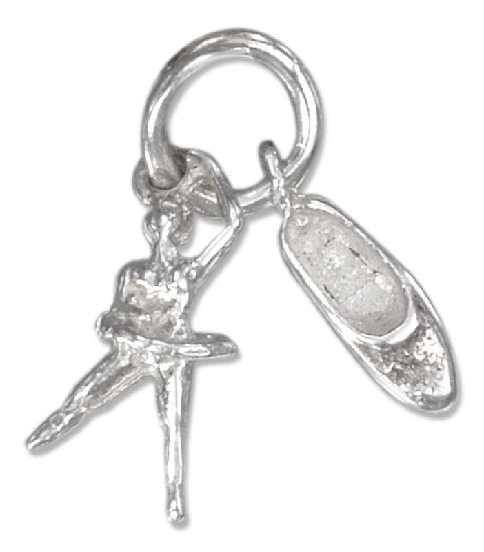 3D Dancing Ballerina And Pointe Shoe Charm 3D Dancing Ballerina And Pointe Shoe Charm