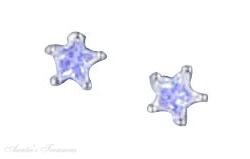 Cubic Zirconia Star Stud Earrings