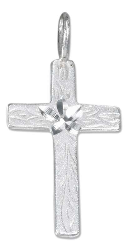 Christian Religious Cross Center Flower Vine Charm