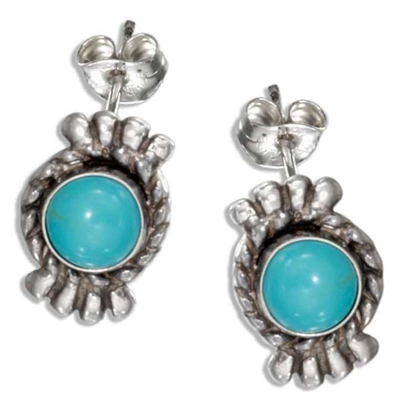 Fan Turquoise Post Earrings Fan Turquoise Post Earrings