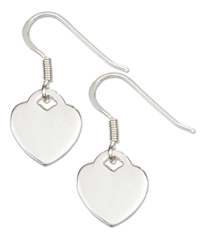 Flat Tag Hearts Dangle Earrings Flat Tag Hearts Dangle Earrings
