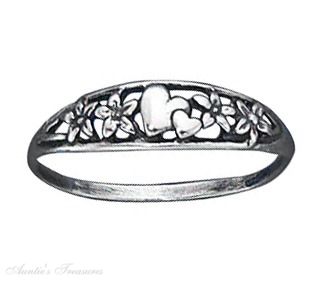 Hearts Flowers Lattice Dome Ring