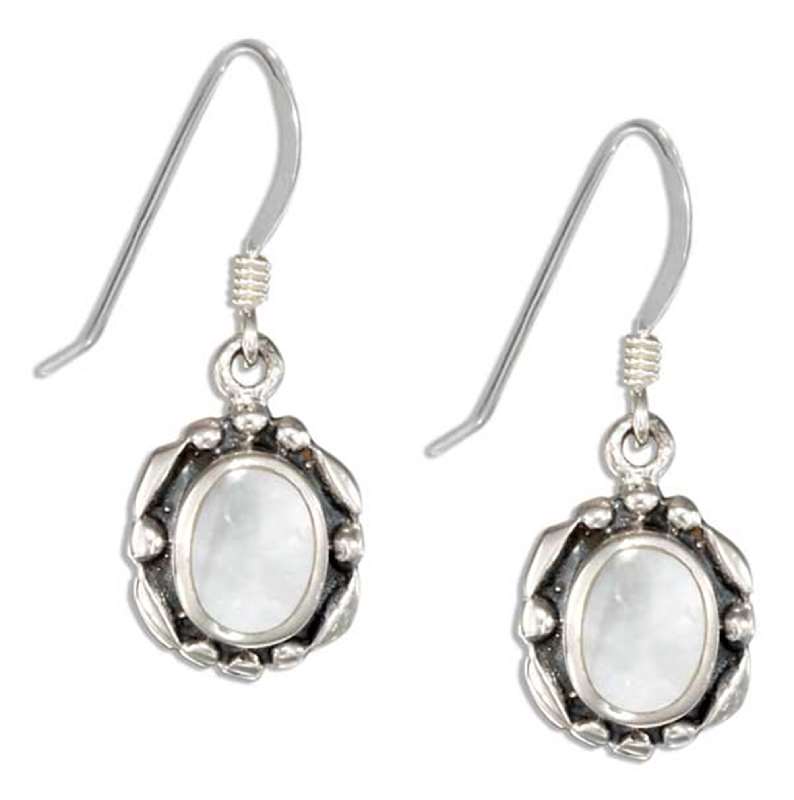 Mother Of Pearl Border Dangle Earrings Mother Of Pearl Border Dangle Earrings
