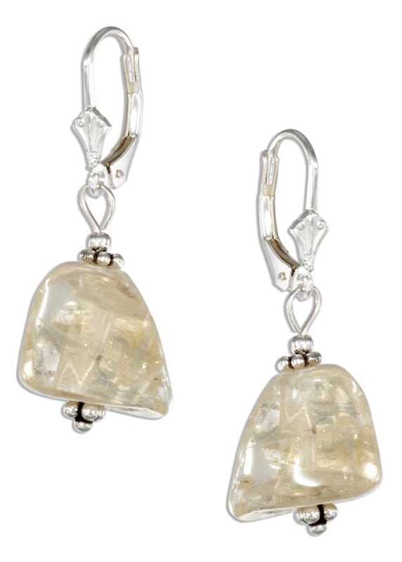 Polished Citrine Stones Beading Earrings Polished Citrine Stones Beading Earrings