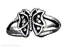Split Shank Butterfly Adjustable Toe Ring Split Shank Butterfly Adjustable Toe Ring