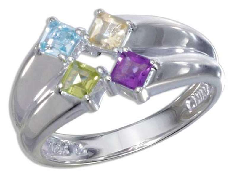 Amethyst Blue Topaz Citrine Peridot Gemstone Cocktail Ring Amethyst Blue Topaz Citrine Peridot Gemstone Cocktail Ring