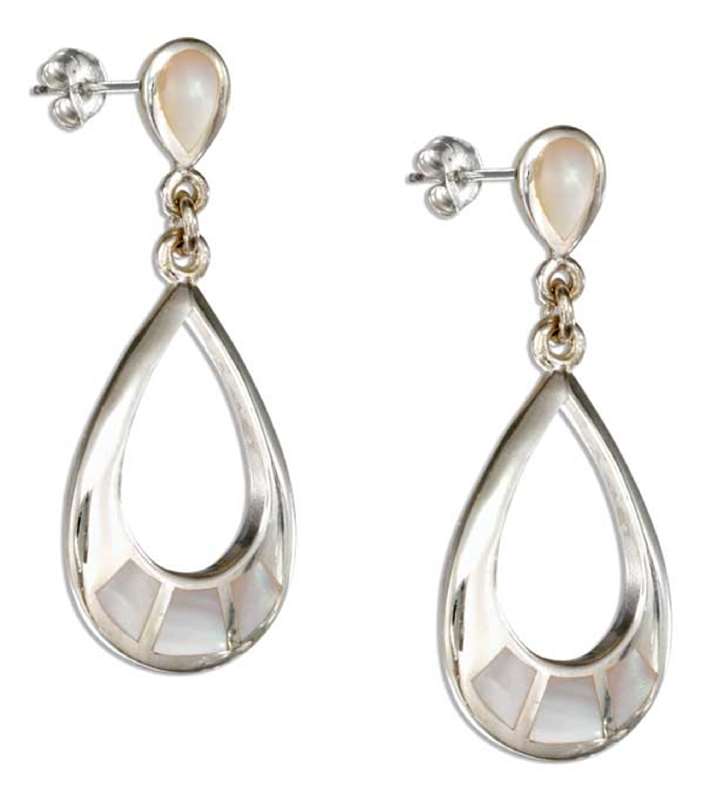 Teardrop Post Dangle Mother Of Pearl Inlay Earrings Teardrop Post Dangle Mother Of Pearl Inlay Earrings