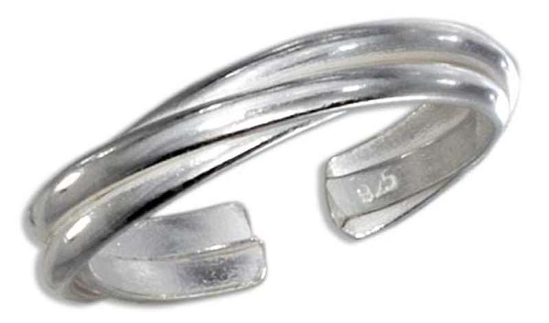 Sterling Silver Men's Crossover Adjustable Toe Ring