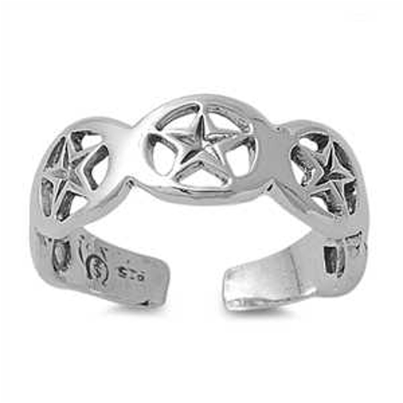 Five Cutout Stars Adjustable Toe Ring Five Cutout Stars Adjustable Toe Ring