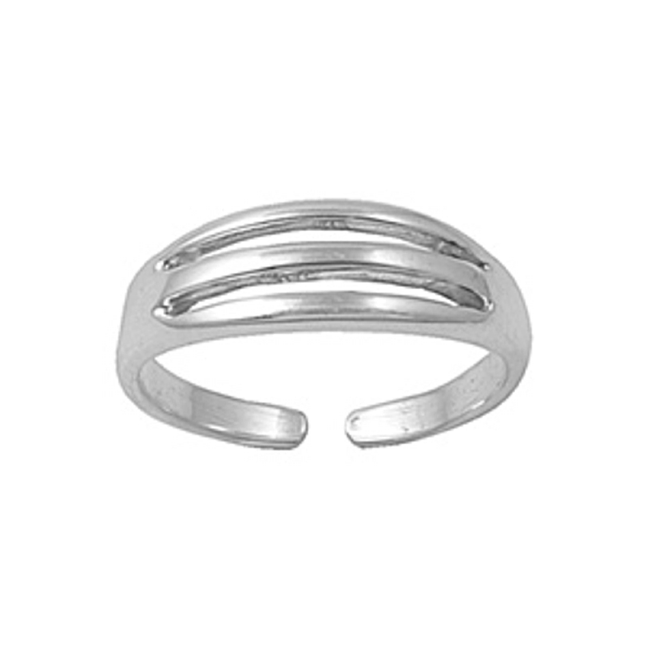 Three Row Band Adjustable Toe Ring