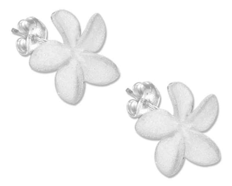 Small Satin Finish Flower Post Earrings Small Satin Finish Flower Post Earrings