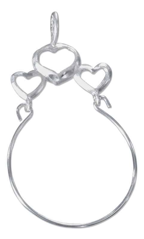 Triple Open Heart Charm Holder Pendant Triple Open Heart Charm Holder Pendant