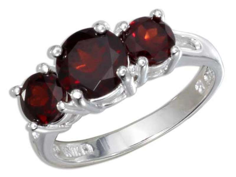 3 Three Stone Garnet Ring 3 Three Stone Garnet Ring